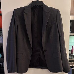 Womens Classic Dark Gray Blazer - Modern Tailored Fit